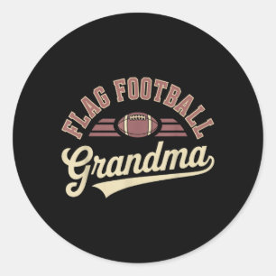 Flag Football Grandma Design Classic Round Sticker