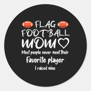 Flag Football Mom Classic Round Sticker