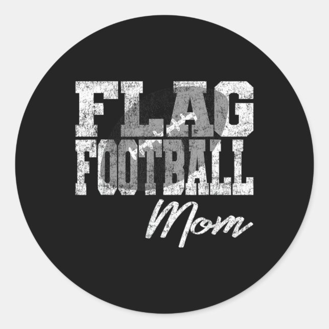 Flag Football Mum Classic Round Sticker (Front)
