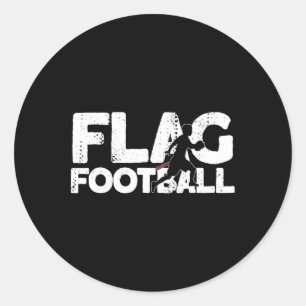 Flag Football Silhouette On Flag Football Classic Round Sticker