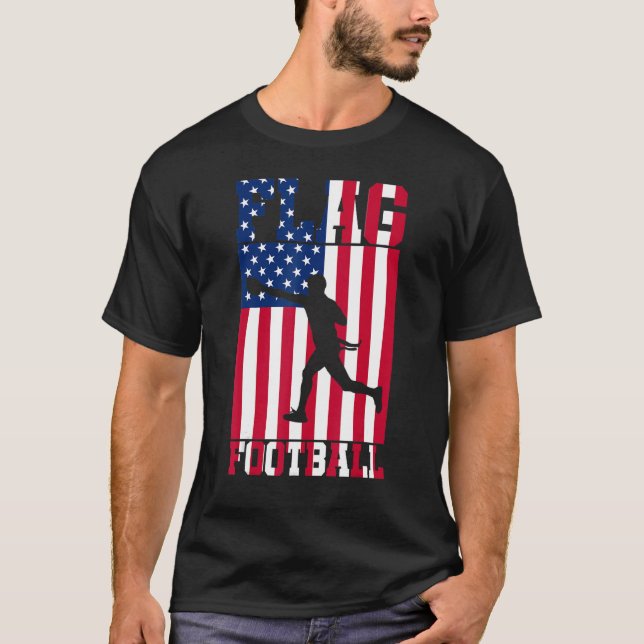 Flag Football USA Women Men Girls Boys T-Shirt (Front)