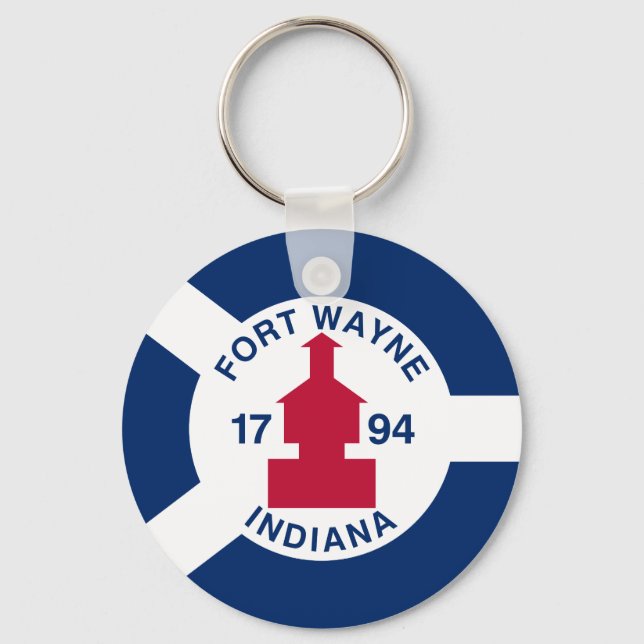 Flag Fort Wayne, Indiana Keychain (Front)