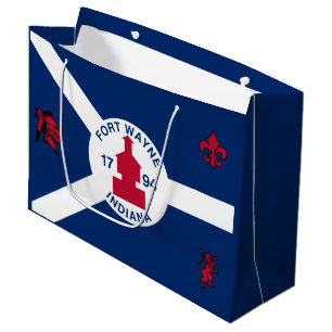 Flag Fort Wayne, Indiana Large Gift Bag