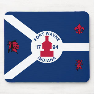 Flag Fort Wayne, Indiana Mouse Mat