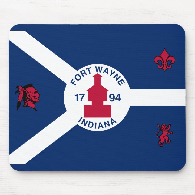 Flag Fort Wayne, Indiana Mouse Mat (Front)