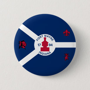 Flag Fort Wayne, Indiana Pinback Button
