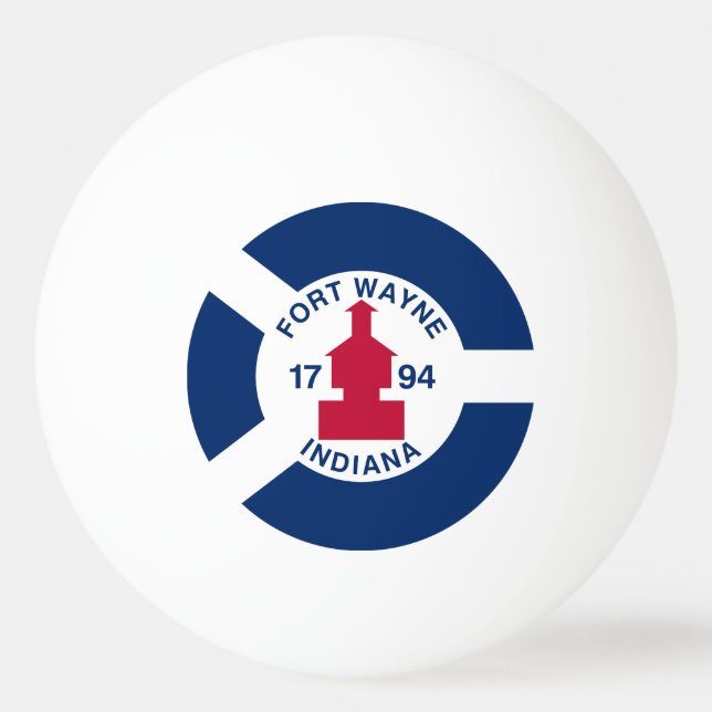 Flag Fort Wayne, Indiana Ping-Pong Ball (Front)