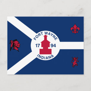 Flag Fort Wayne, Indiana Postcard