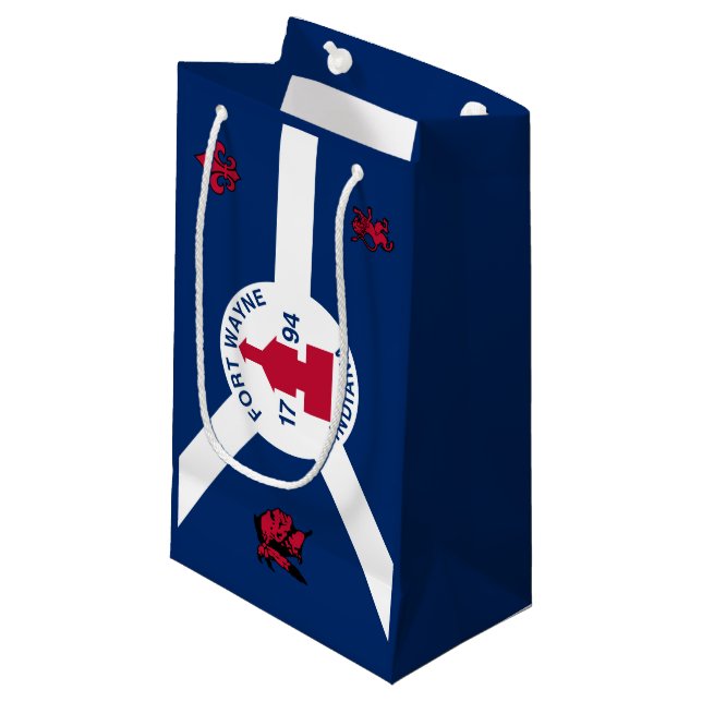 Flag Fort Wayne, Indiana Small Gift Bag (Front Angled)