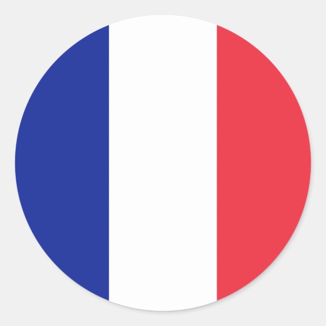 Flag France Tricolor Classic Round Sticker (Front)