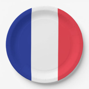 Flag France Tricolor Paper Plate