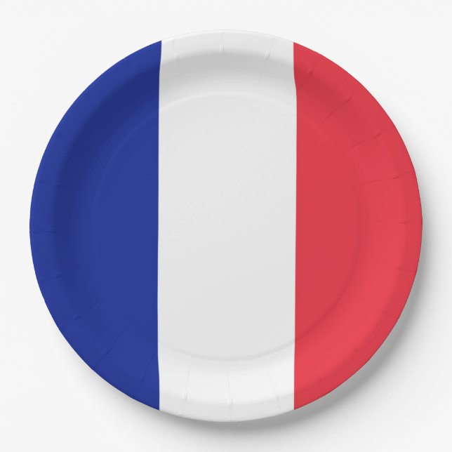 Flag France Tricolor Paper Plate (Front)