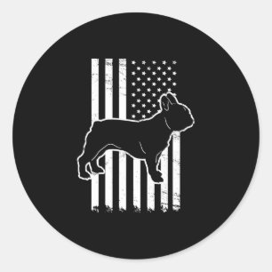 Flag French Bulldog Classic Round Sticker