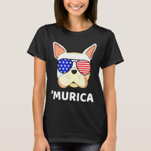 Flag Glasses French Bulldog T-Shirt