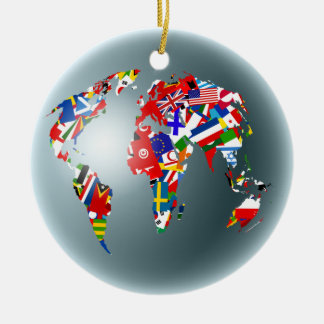 Flag Globe Ceramic Tree Decoration