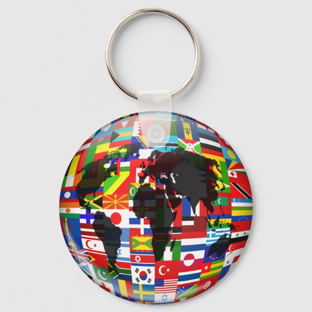 Flag Globe Key Ring (Front)