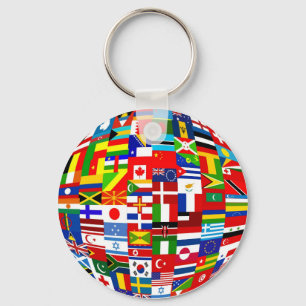 Flag Globe Key Ring