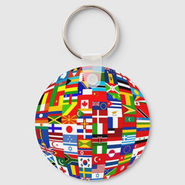 Flag Globe Key Ring (Front)