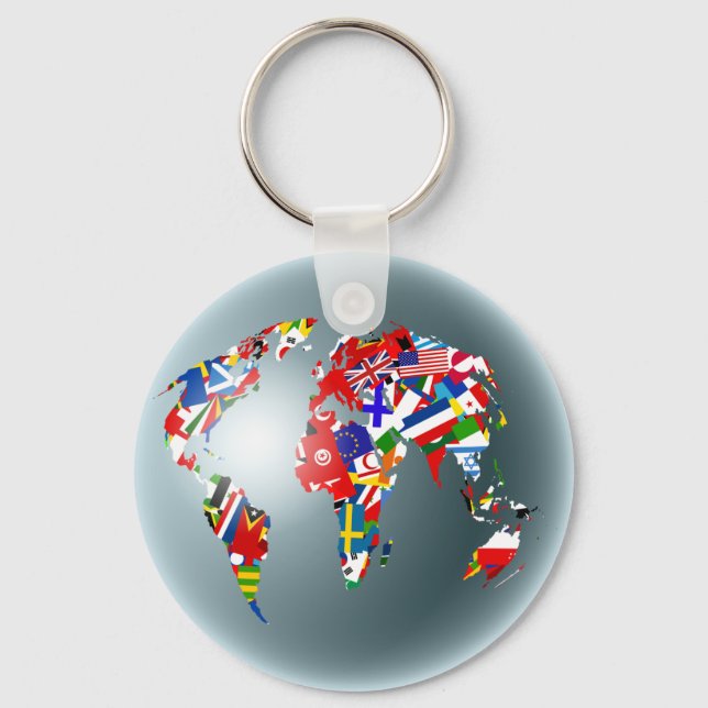 Flag Globe Key Ring (Front)