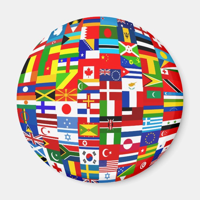Flag Globe Magnet (Front)
