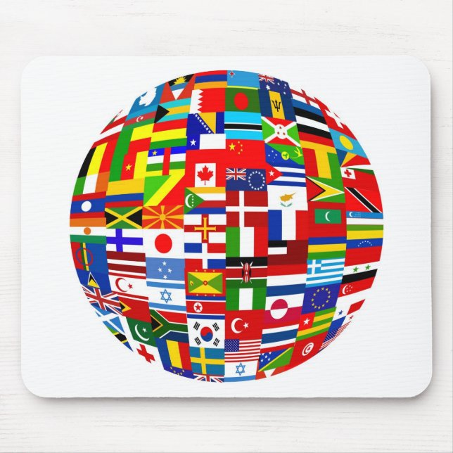 Flag Globe Mouse Mat (Front)