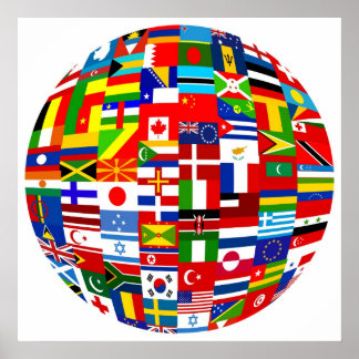 Flag Globe Poster