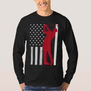 Flag Golfer Vintage Golfing Patriotic Golf Lover M T-Shirt