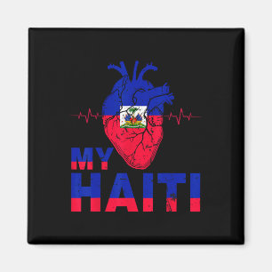 Flag Haitian Day Vintage Love Heart Haiti Heritage Magnet