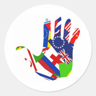 Flag Hand Classic Round Sticker