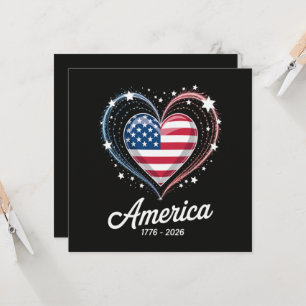 Flag Heart 1776 2026 July 4th 250th Birthday
