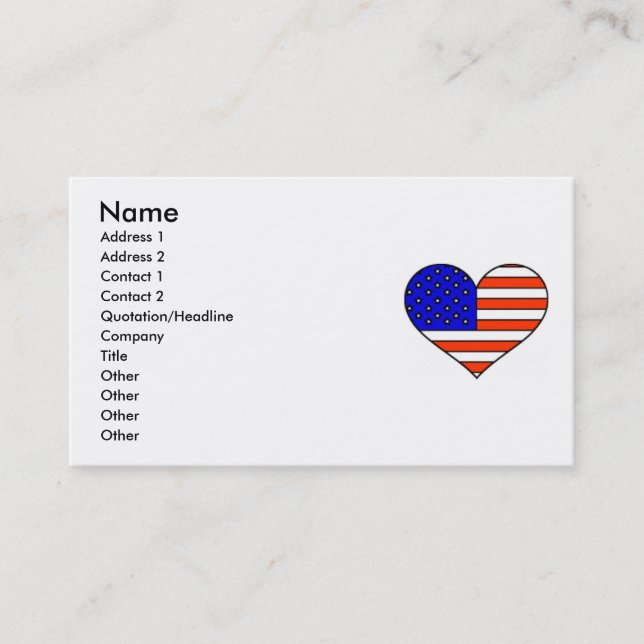 Flag Heart Business Card (Front)