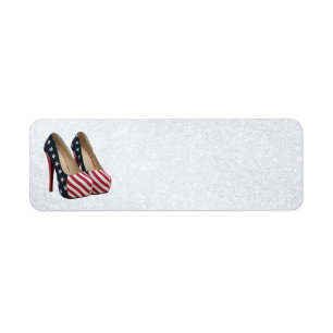 FLAG HIGH HEEL SHOES ADDRESS LABEL