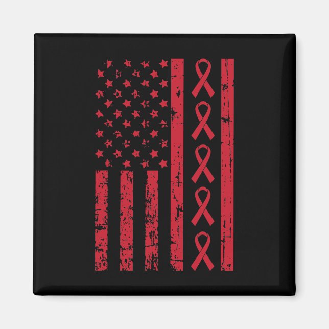 Flag Hiv Aids Brain Aneurysm Stroke Awareness Gift Magnet (Front)