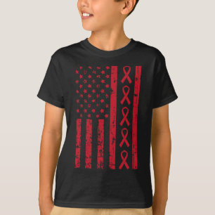 Flag Hiv Aids Brain Aneurysm Stroke Awareness Gift T-Shirt