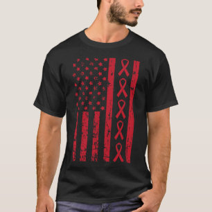 Flag Hiv Aids Brain Aneurysm Stroke Awareness Gift T-Shirt