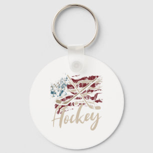 Flag Hockey Th Of July Patriotic Sports Lover  Key Ring