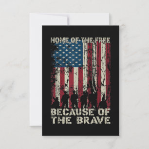 Flag Home Of The Free Because Of The Brave Veteran Card