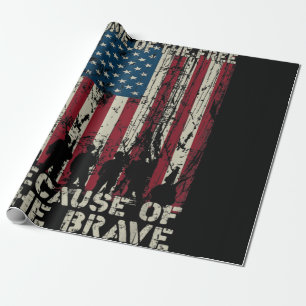 Flag Home Of The Free Because Of The Brave Veteran Wrapping Paper