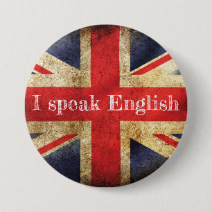 Flag I speak English swipes in 7.5 Cm Round Badge