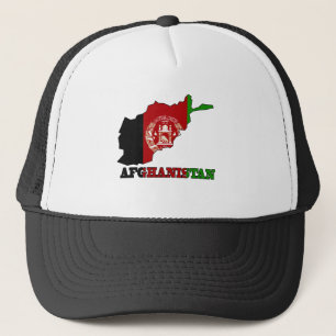 Flag in Map of Afghanistan Trucker Hat