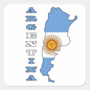 Flag in Map of Argentina Square Sticker