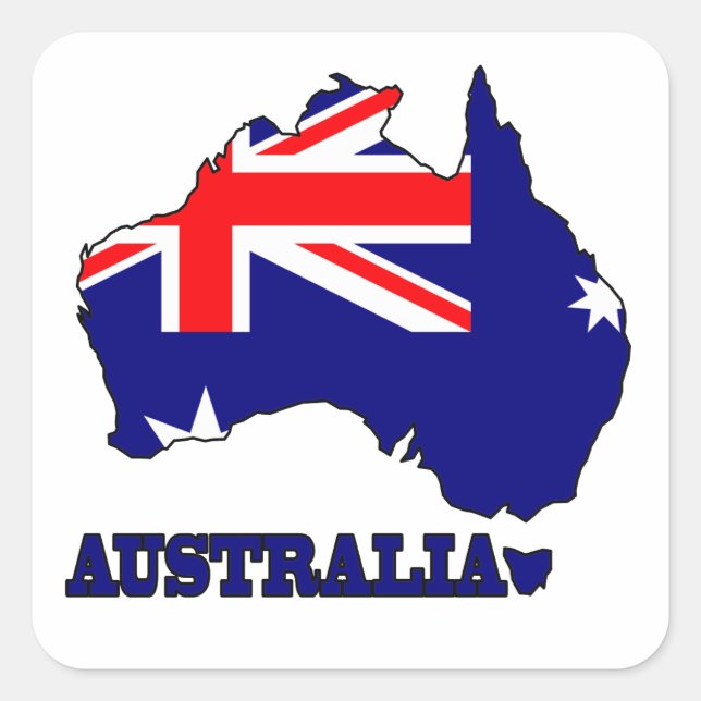 Flag in Map of Australia Square Sticker (Front)