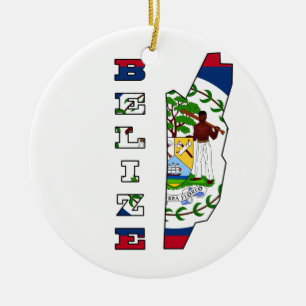 Flag in Map of Belise Ceramic Tree Decoration