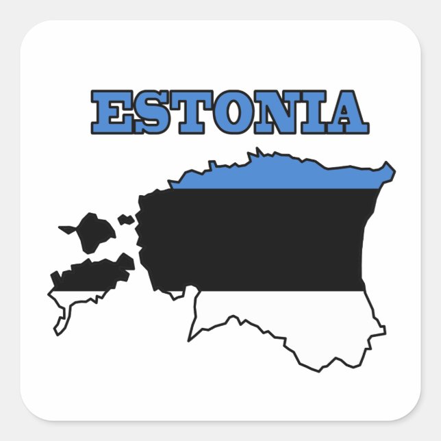 Flag in Map of Estonia Square Sticker (Front)