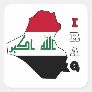 Flag in Map of Iraq Square Sticker