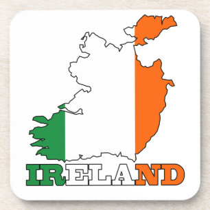 Flag in Map of Ireland Coaster