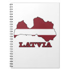 Flag in Map of Latvia
