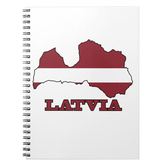 Flag in Map of Latvia Notebook (Front)