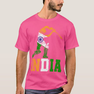 Flag India Cricket Supporters Cool Indian Cricket  T-Shirt