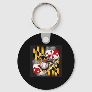 Flag-inspired Design With Oriole And Sell Key Ring